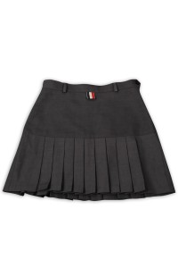 CH195 design grey pleated skirt for women's wear  supply invisible zipper pleated skirt  pleated skirt hk center detail view-12